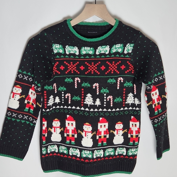 Holiday Time Boys Christmas Sweater size M (8) Black, Green, Red - Picture 1 of 4